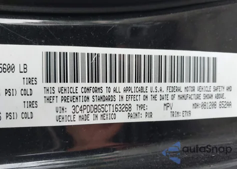 2012 Dodge Journey Sxt from USA, damaged, VIN 3C4PDDBG5CT163268